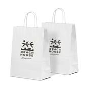 White Value Printed Paper Carrier Bags with Twisted Handles (Unribbed)