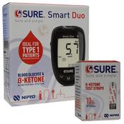 4Sure Smart Duo Blood  Ketone Monitor + 4Sure Ketone Strips x 10