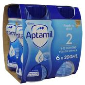 Aptamil 2 Follow On Milk 200ml x 6 With or without additional anti-spill lid