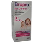 Brupro for Children 3 months +  Orange Flavour - Ibuprofen Suspension 200ml image