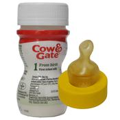 Cow and Gate First Infant Milk 70ml x 24 - Ready To Use + 24 SMA Medium Flow Yellow Neck Teats image