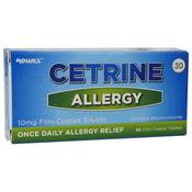 Cetrine Tablets 10mg x 30 - For Hayfever and Allergies image
