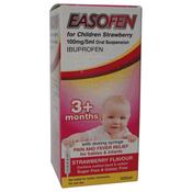 Easofen 3+ Oral Ibuprofen Suspension 100mg/5ml 100ml For 3 months Plus - Strawberry Flavour image