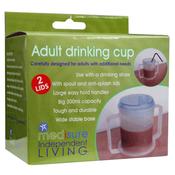 Adult Drinking Cup 2 Handled + 2 Lids
