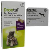 Drontal Dog Tasty Bone x 6 tablets - For Roundworms and Tapeworms image