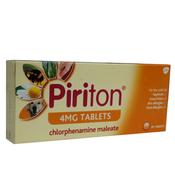 Piriton 4mg Chlorpheniramine Anti-Histamine Allergy / Hayfever tablets x 30 image