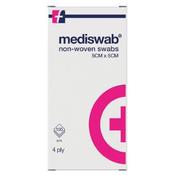 Mediswab Non Sterile Non Woven Swabs 4Ply 5 X 5Cm 100 Pack