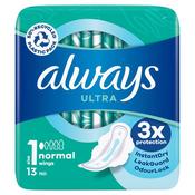 Always Sanitary Towels Ultra Normal Pads With Wings 13 Pack