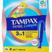 Tampax Compak Pearl Regular Applicator Tampons 16S image