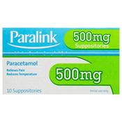 Paralink Paracetamol Suppositories 6Yrs - Adult 500Mg 10 Pack image