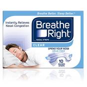 Breathe Right Clear Nasal Strips Small/Medium 10 Pack