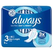 Always Ultra Day &amp; Night Sanitary Pads Size 3 9 Pack