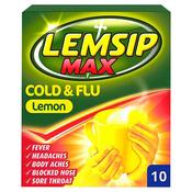 Lemsip Max Cold &amp; Flu Lemon Flavour 1000Mg 10 Sachets image
