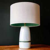 Table Lamp &amp; Linen Shade | Stoneware Pottery | Ceramics | Rosemarie Durr image