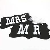 Mr &amp; Mrs Cardboard &amp; Ribbon Props