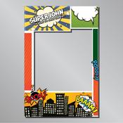 Birthday "Comics Super Hero" Frame Photo Prop
