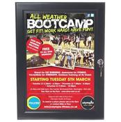Outdoor Lockable Poster Case - Black A1
