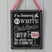 Christmas Wooden Chalkboard Wine Sign - Vintage Noel image