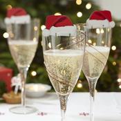 Santa Hat Glass Decorations - Christmas Cheer
