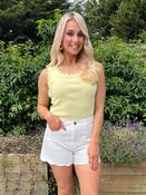 Fleur High Waisted Shorts White