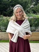 Faux Fur Stole Beige