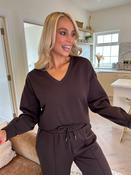Elara V Neck Sweater Chocolate image