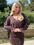 Sophia Top Chocolate Dot image