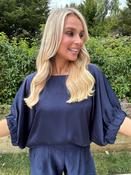 Lille Satin Top  Navy image