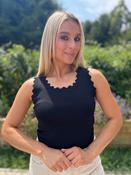 Sara Scallop Top Black
