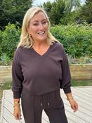 Elara V Neck Sweater Chocolate image
