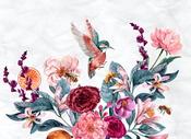The birds, bees and the flowers mural image