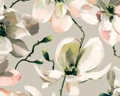 RW747464M Grey &amp; Peach Floral Wallpaper