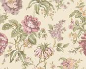 RW18306P Deep Cream and Pink Floral Wallpaper