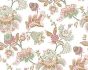 RW18300P Green and Pink Floral Wallpaper