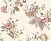 RW18330P Cream and Pink Floral Wallpaper