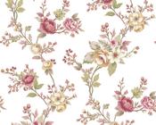 RW18326P Red Floral Wallpaper