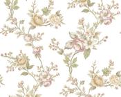RW18325P Beige Floral Wallpaper