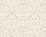 RW18346P Beige Damask Wallpaper