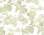 RW18344P Green Toile Wallpaper