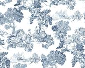 RW18342P Blue Toile Wallpaper image
