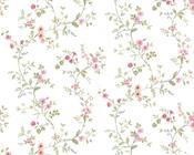 RW18356P Pink and Green Floral Wallpaper