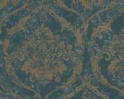 RW7790192A Green and Gold Damask Wallpaper