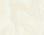 RW7790396A Cream and White Large Leaf Wallpaper image