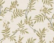 RW97702P Cream and Green Botanical Motif Wallpaper image