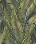 RW726210S Green Palm Leaf Wallpaper