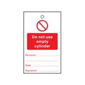 Do not use empty cylinder tag - Pack of 10 Tags
