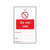 Do not use tag - Pack of 10 Tags