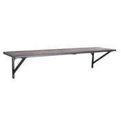 Wall Shelf Square Pipe Black Metal &amp; Wood