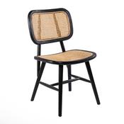 Elm / Rattan Chair Black