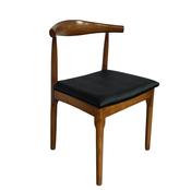 Hans J Wegner style Pxi Chair - Brown / Black Faux Seat